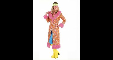 Hippie Mantel Paisley Dames Oranje/Pink - Maat L/XL