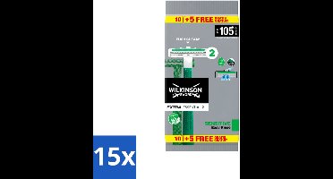 15 x Wilkinson - Wegwerpscheermesjes - Extra Essential 2 Sensitive - Zacht - 15 mesjes - Voordeelverpakking - 15 stuks