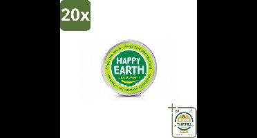 20 x Happy Earth – Deodorant Balm – 100% Natuurlijk Bergamot – 45 g - Wasstrips - Natuurlijke Deodorant - Bergamot Geur - Vegan Deodorant - Huidvriendelijke Deodorant - Anti-geur Balm