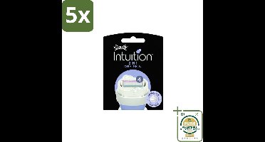 5 x Wilkinson – Scheermesjes – Intuition Dry Skin Coconut Milk & Almond Oil – 3 Scheermesjes - Wasstrips - Scheermesjes - Droge Huid - Kokosmelk - Amandelolie - Huidverzorging