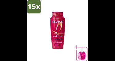 15 x L’Oréal Paris Elvive – Shampoo – Color Vive – Gekleurd Haar – 250 ml - Bulkverpakking - Kleurbehoud haar - Douchemop - Glans haar