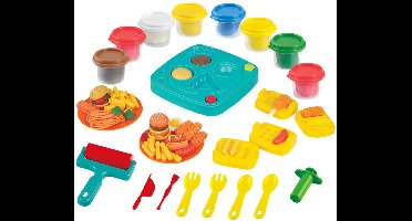 Play klei speelgoed Diner Cafe set met 8 kleipotjes voor kinderen.