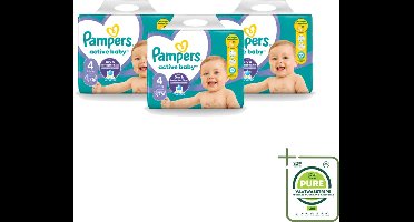 3 x Pampers – Luiers – Active Baby Maat 4 – 76 Luiers - Grootverpakking - Vaatwasstrips - Baby Droog Luis - Baby Droog Luis 4 - Droge Luier - Luier Voor Baby - Droge Luier 12 Uur