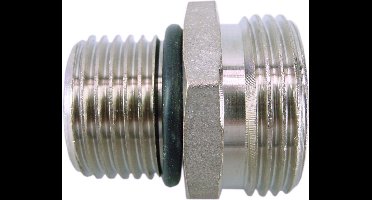 Riko Rd-901 Nippels 1/2''Bui.lang X Eurokonus 3/4 + O-Ring Vernikkeld