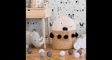 DIEREN MET STIPJES EN SLINGERS BEHANG | Kinderkamer - zwart wit - A.S. Création Little Love