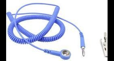 Quadrios ESD-aardingskabel 3.60 m Drukknop 10 mm, Stekker, Krokodilklem