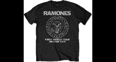 Ramones - First World Tour 1978 Heren T-shirt - XL - Zwart