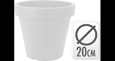 6 X Bloempot EK rond 20 cm Wit