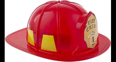 Funny Fashion rode brandweerhelm - voor volwassenen - Carnaval verkleed hoeden - kunststof