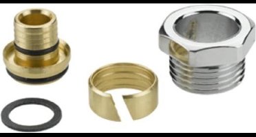 Danfoss Knelfitting 1/2 bu x 16mm alu pex chroom