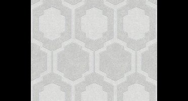 SYMMETRISCH RETRO BEHANG - Beige Grijs Zilver - AS Creation Pop Style