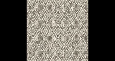 Hexagone dessin beige/bruin modern (vliesbehang, bruin)