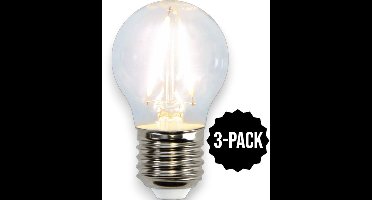 3-Pack | Standaard bol - E27 - 1.5W - Extra Warm Wit - 2700K - Filament - Helder