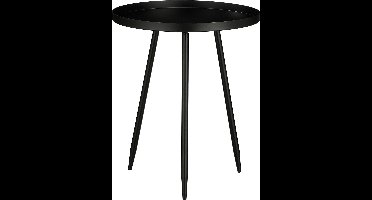 Mica Decorations Flores Bijzettafel - H49 x Ø42 cm - Metaal - Zwart