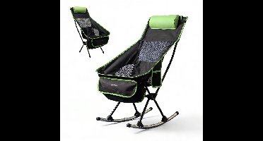 Opvouwbare schommelstoel camping 2-in-1 met ademende mesh rugleuning, zak, kussen, hoes InnovaGoods