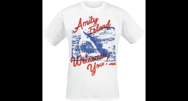 Jaws Amity Island Welcomes You - Oversize Heren T-shirt - wit - S