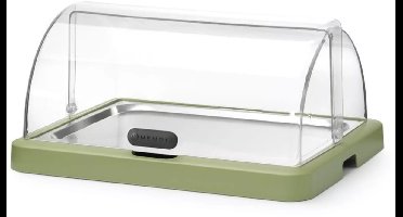 HENDI Koelvitrine met roldeksel - ABS behuizing, roestvaststalen plateau 40 x 30 cm - 46 x 35,5 x 22 cm - groen - met koelelementen - voor buffetpresentatie
