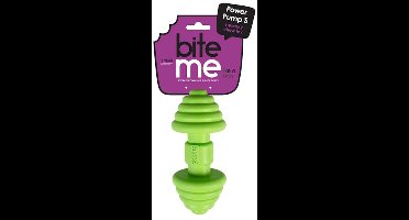 Ebi Power Pump Kauwspeeltje - Rubber Dumbbell Hondenspeelgoed met Piep - 3 Jaar Garantie - S 16x7x7cm - Groen