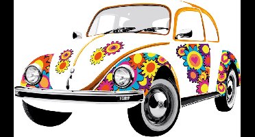 BRISA VW Collection - Grote en stijlvolle zelfklevende Volkswagen muursticker decoratie poster, meerdelig VW Kever