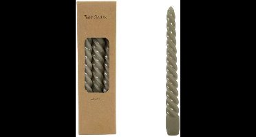Gedraaide kaars - Twist Kaarsen - 19cm - Grijs - 3 Stuks