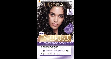 L'Oréal - Excellence Cool Crème Permanente Crèmekleuring 3.11 - Ultra As Donkerbruin - 3 x 1 stuk - Voordeelverpakking