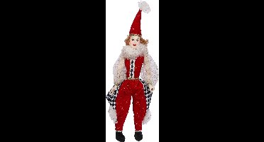 House Of Seasons Kerstbeeld Clown 48 X 18 Cm Polyester Rood