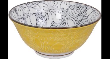 Tokyo Design Studio - Mixed Bowls - Dot Sakura Zwart/Geel -14.8x6.8cm - 500ml