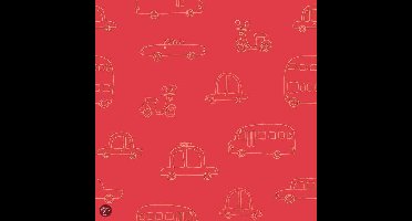 Dutch Wallcoverings Kinderbehang - Papierbehang - Auto's - Rood