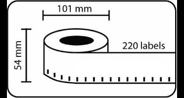 Verzending/naambadge etiketten 101mm x 54mm 1 x 220 etiketten (compatible met Dymo 99014)