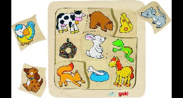 GOKI Legspel - Wie Eet Wat? - Educatief - Hout - 9 Delen