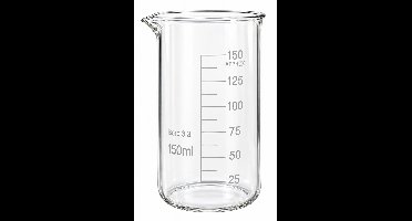 Bekerglas 150 ml Gegradueerd. hoog model Hittebestendig borosilikaat-glas