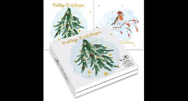 Petit Paris kerstkaartenmapje / Roodborstje - Kersttak
