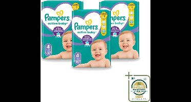 3 x Pampers – Luiers – Active Baby Maat 4 – 46 Luiers - Wasstrips - Baby Luier - Baby Droog - Baby Luier Actief - Baby Luier 46 Stuks - Baby Luier 9-14 Kg