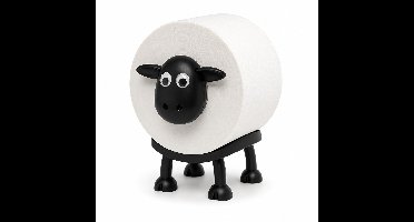 Home & Marker – Toiletrolhouder Schaap – Reserverolhouder Zwart – Vrijstaand & Zonder Boren – Badkamerdecoratie – 16 cm – ROLLSHEEP