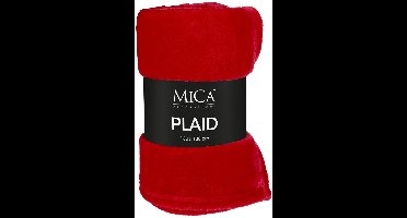 Mica Decorations Famke Fleece Plaid - L180 x B130 cm - Rood