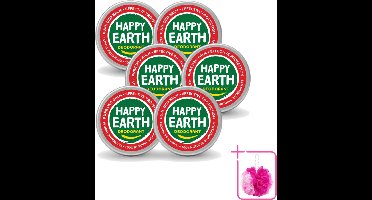 6 x Happy Earth – Deodorant Balm – 100% Natuurlijk Floral Patchouli – 45 g - Bulkverpakking - Deodorant balm - Douchemop - Natuurlijke deodorant