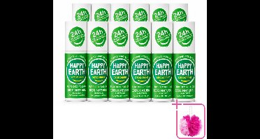 12 x Happy Earth – Deodorant Roll-On – 100% Natuurlijk Cucumber Matcha – 75 ml - Bulkverpakking - Deodorant - Douchemop - Fris