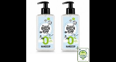 2 x Marcel's Green Soap - Handzeep 0% - Zachte verzorging - 250 ml - Grootverpakking - Vaatwasstrips - Handzeep 0% - Gevoelige Huid - Milde Handzeep - Plantaardige Glycerine - Allergiegecertificeerd
