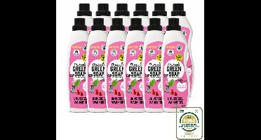 12 x Marcel's Green Soap - Vloeibaar Wasmiddel - Patchouli & Cranberry - Effectief & natuurlijk - 23 Wasbeurten - 1 liter - Wasstrips - Wasmiddel - Natuurlijk Wasmiddel - Zeep Wasmiddel - Milieuvriendelijk Wasmiddel - Plantaardig Wasmiddel
