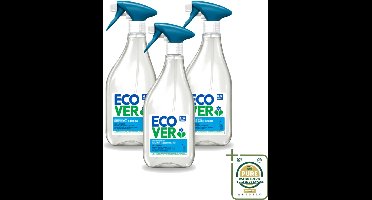 3 x Ecover - Badkamerreiniger - Munt & Komkommer - 500 ml - Wasstrips - Badkamerreiniger - Kalkverwijdering - Zeepresten Verwijderen - Natuurlijke Badkamerreiniger - Munt En Komkommer Geur