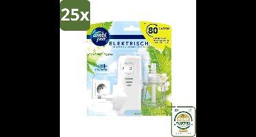 25 x Ambi Pur – Elektrische Luchtverfrisser – Starterkit Inclusief Morning Dew Navulling - Wasstrips - Luchtverfrisser - Geurverspreider - Frisheid - Natuurlijke Geur - Geurneutralisatie