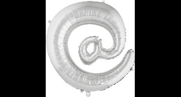 ESPA - Enorme zilverkleurige @ ballon - Decoratie > Muur-, deur- en raamdecoratie