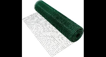 ECD Germany Volièregaas 1mx10m Maaswijdte 25x25mm Draaddikte 0,9mm Groen Staal Gegalvaniseerd Draadnetwerk 4-Hoekige Draadomheining Robuust Gelast Draadnetwerk Omheining Konijnendraad Konijnendraad
