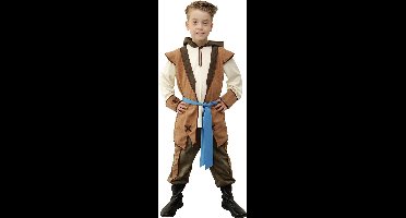 Wilbers & Wilbers - Middeleeuwen & Renaissance Kostuum - Sherwood Hero Kerker - Jongen - Bruin - Maat 116 - Carnavalskleding - Verkleedkleding