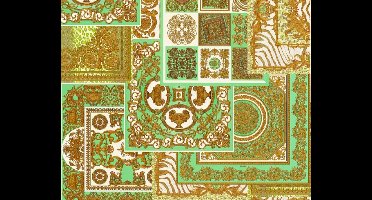 DIERENPRINT MET KLASSIEK BAROK BEHANG - Bruin Groen Goud - AS Creation Versace 4