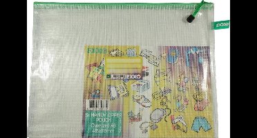 EXXO-HFP #34113 - A3 Opbergtas Handy; Multi-Purpose; Rits Groen; 2 pak
