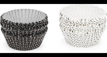 Patisse Cupcakevormen Stippen 5 Cm Papier Zwart/wit 200 Stuks