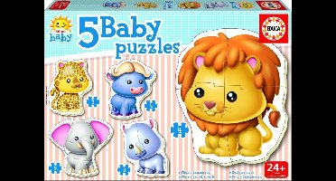 Educa - 5 Puzzels Baby - dieren - 3 tot 5 stukjes