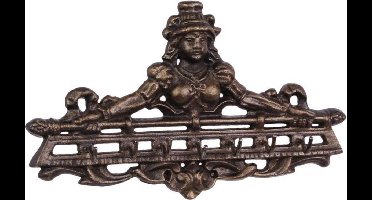 gietijzer sleutelrekje met rondborstige dame - kapstok - wandhaken