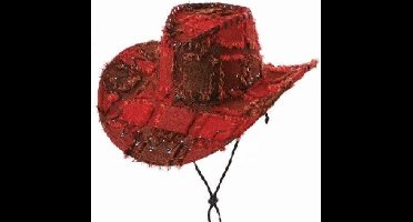 Cowboyhoed lapjes rood VOLWASSENEN.
